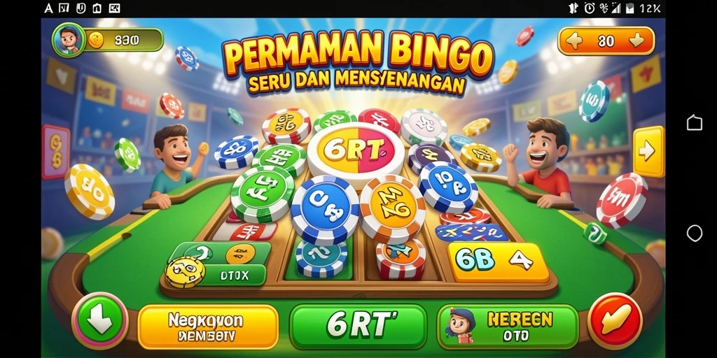 Tampilan menarik dari gameplay bingo di aplikasi 6RT.