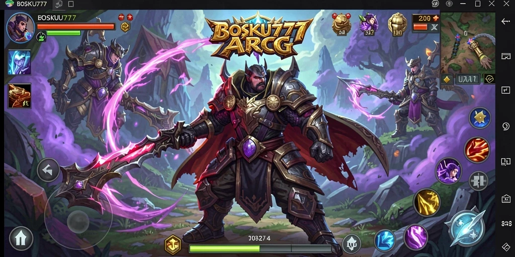 Tampilan gameplay seru dari BOSKU777 di dunia ARPG.