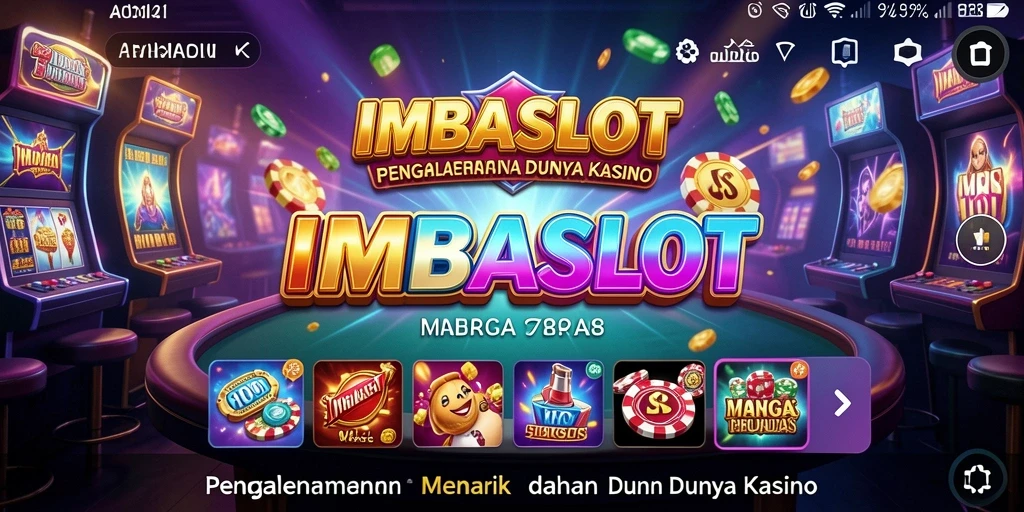 Tampilan gameplay seru IMBASLOT dengan berbagai slot menarik.