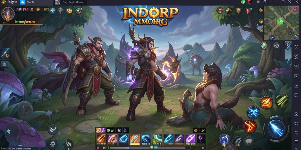 Screenshot utama INDORP menampilkan aksi pertarungan seru dalam dunia MMORPG.