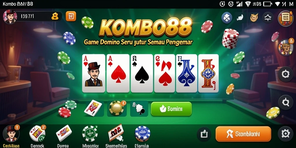 Tangkapan layar gameplay seru dari KOMBO88 yang menampilkan pengalaman bermain Domino.