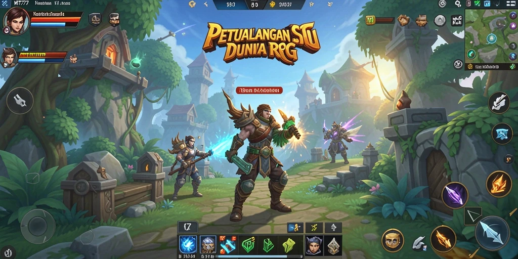 Screenshot utama MT777 menunjukkan aksi pertarungan yang mendebarkan dalam dunia RPG.