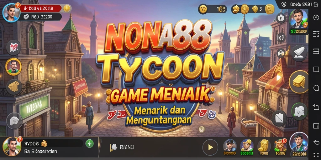 Screenshot NONA88 menunjukkan pemain membangun bisnis dengan grafis menarik.