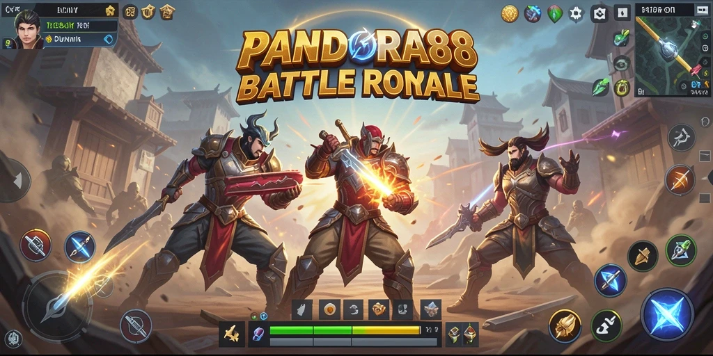 Screenshot PANDORA88 menampilkan pertarungan intens di arena Battle Royale.