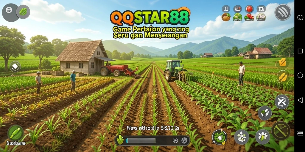 Tangkapan layar utama QQSTAR88 menampilkan gameplay pertanian yang menyenangkan.