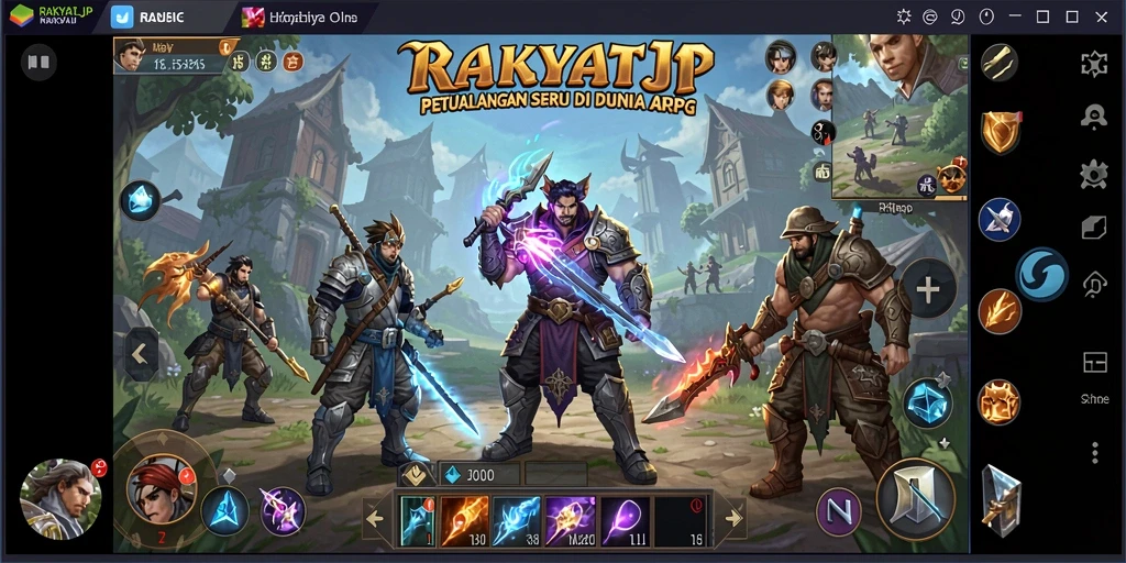 Screenshot menunjukkan gameplay seru RAKYATJP dengan pertarungan mendebarkan.