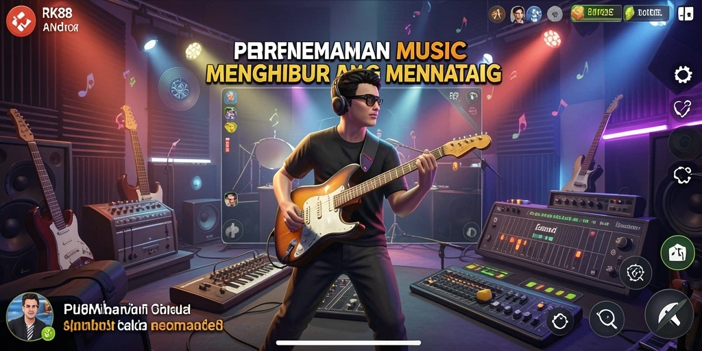 Tangkapan layar RK88 menunjukkan aksi bermain musik yang seru dan interaktif.