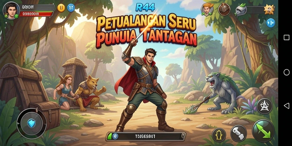 Screenshot RR44 menunjukkan momen seru dalam gameplay Adventure.