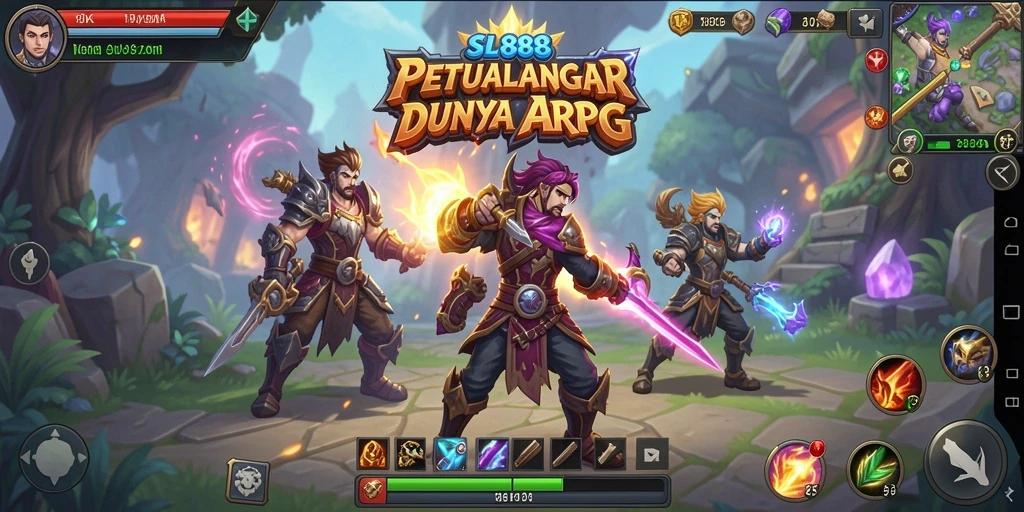 Tampilan gameplay SL888 memperlihatkan aksi seru dalam dunia ARPG.
