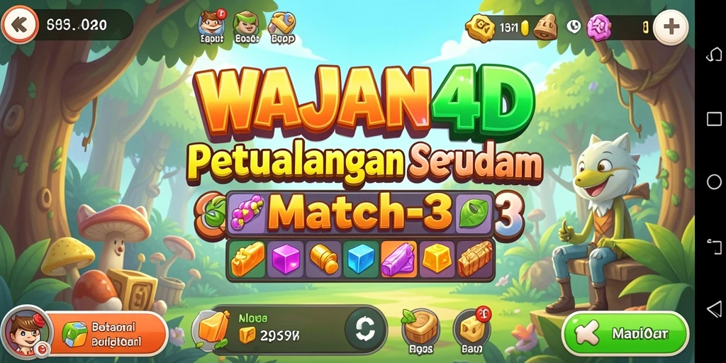 Tampilan gameplay seru di WAJAN4D dengan elemen warna-warni.